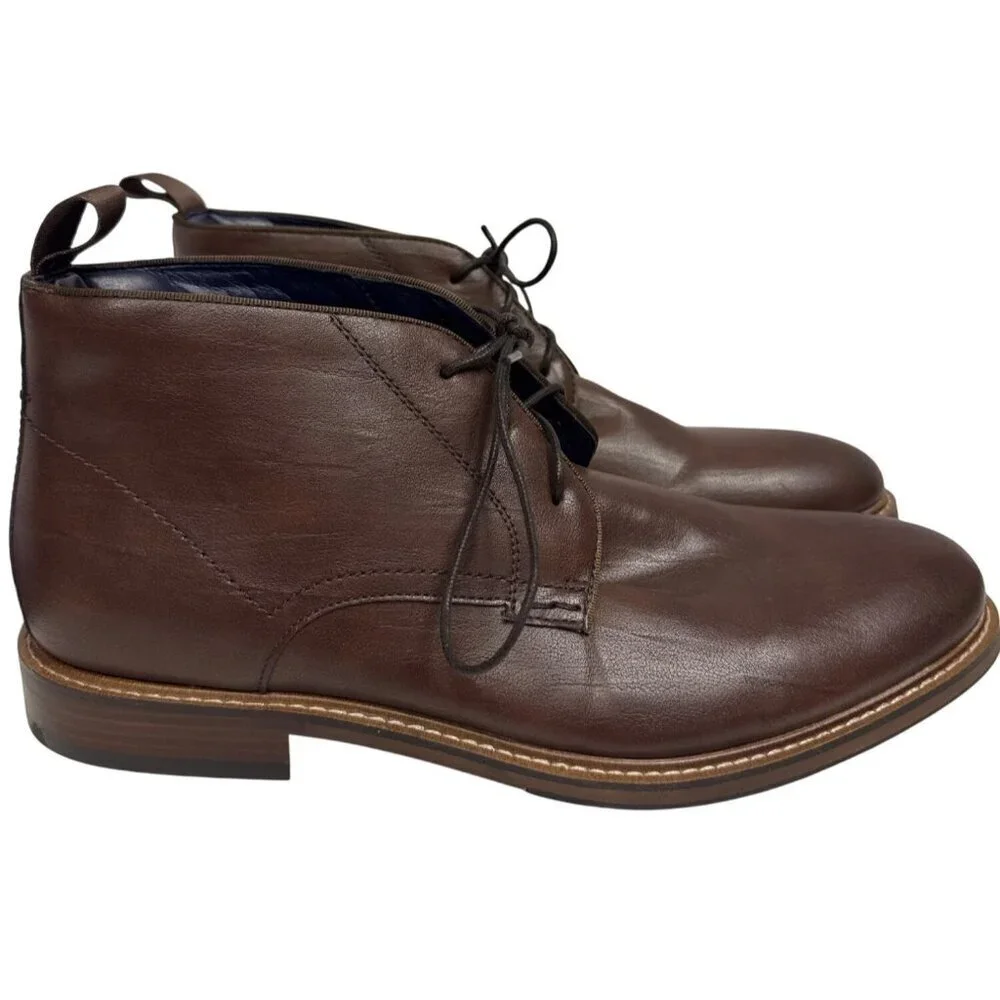 Steve Madden Chevy Men's Boots Chukka Brown Burnished Lace Up Size 9.5 New